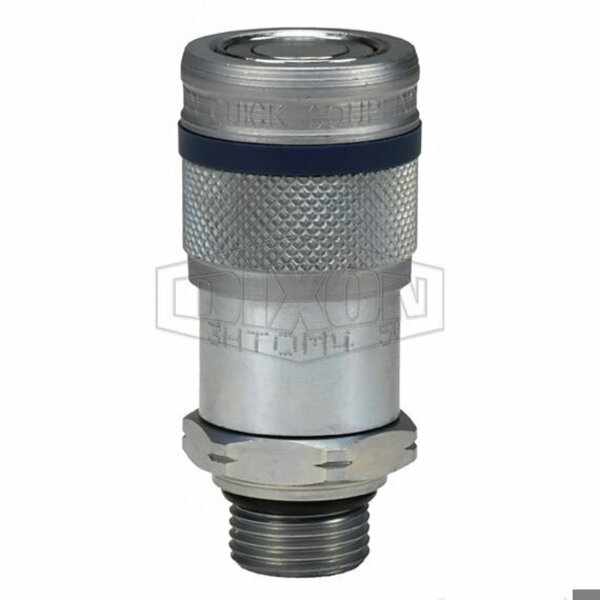 Dixon DQC HT Flushface Male Coupler, 3/4-16 Nominal, Male O-Ring Boss, Steel 3HTOM4